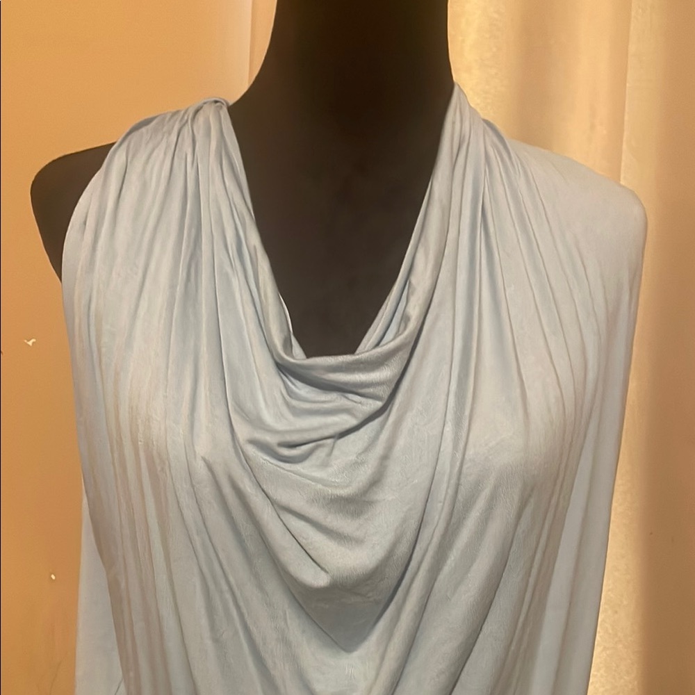 Anthropologie Blue Draped Sleeveless Tank Top